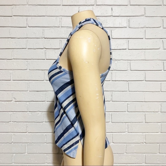 Free People Women’s Blue Diagonal Striped Tank - Picture 5 of 14